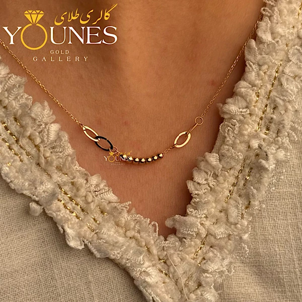 گردنبند تمام طلا بیضی و گوی